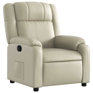vidaXL Fauteuil verstelbaar kunstleer cr&egrave;mekleurig