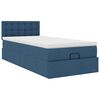 vidaXL Bed met matras 90x200 cm stof blauw