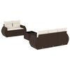 vidaXL 6-delige Loungeset met kussens poly rattan bruin