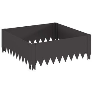 vidaXL Gazonrand 60 x 60 x 20 cm Staal Zwart