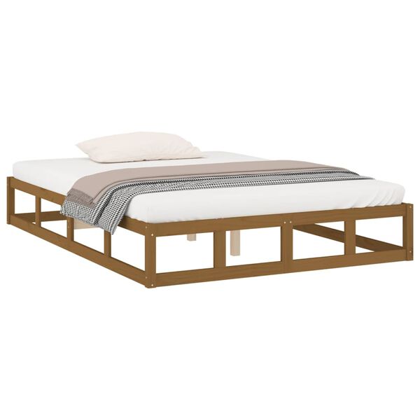 vidaXL Bedframe massief hout honingbruin 150x200 cm