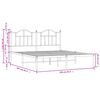 vidaXL Bedframe met hoofdbord metaal wit 160x200 cm