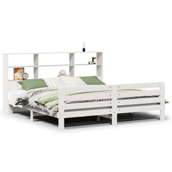 vidaXL Bedframe zonder matras massief grenenhout wit 180x200 cm