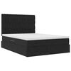 vidaXL Opbergbed met LED met matras met LED Zwart 140 x 190 cm Fluweel