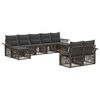 vidaXL Tuinbankenset 9 pcs Grijs poly rattan