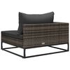 vidaXL 2-delige Loungeset met kussens poly rattan grijs