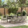 vidaXL Tuin eettafelset met kussen 9 pcs Lichtgrijs poly rattan