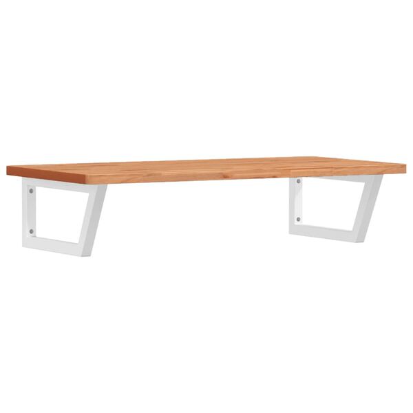 vidaXL Badkamer wandschap staal en massief beukenhout