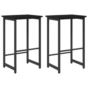 vidaXL Barkruk 2 st Zwart eiken 40 x 32 x 74 cm Bewerkt hout