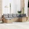 vidaXL Tuin Sofa Set met kussen 6 pcs Beige en Licht Grijs poly rattan