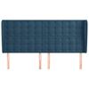 vidaXL Hoofdbord met randen 163x23x118/128 cm fluweel donkerblauw