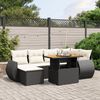 vidaXL 7-delige Loungeset met kussens poly rattan zwart
