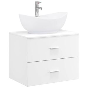 vidaXL Badkamer wastafelkast Wit 62,5 x 44,5 x 80 cm Bewerkt hout
