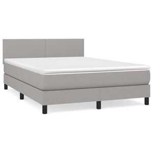 vidaXL Boxspring met matras stof lichtgrijs 140x200 cm