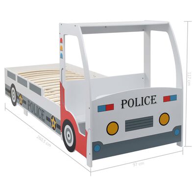 vidaXL Kinderbed politieauto met 7 Zone H2 matras 90x200 cm