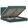 vidaXL Ottoman Bed met Matrassen en LED Donkergroen 180 x 200 cm