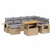 vidaXL 8-delige Loungeset met kussens poly rattan beige