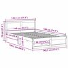 vidaXL Bedframe met hoofdeinde Naturel 140 x 190 cm Massief grenenhout