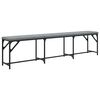 vidaXL Eetkamerbank 186x32x45 cm staal en stof lichtgrijs