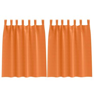 vidaXL Zwart-out Gordijnen met Ringen 2 pcs Feloranje 140 x 140 cm