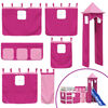 vidaXL Kinderhoogslaper met toren 90x200 cm massief grenenhout roze