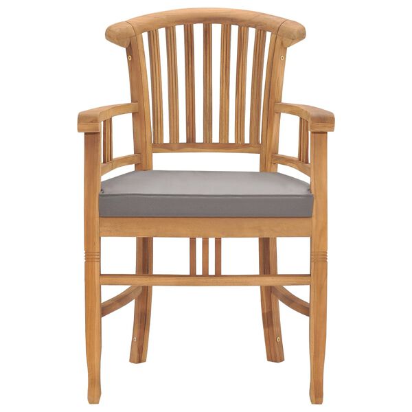 vidaXL 3-delige Tuinset met kussens massief teakhout