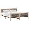 vidaXL Bedframe met hoofdeinde Taupe 160 x 200 cm Massief grenenhout