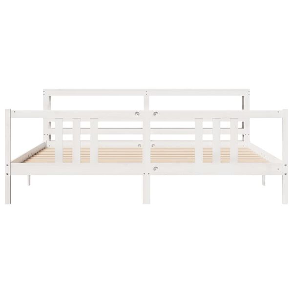 vidaXL Bedframe met hoofdeinde zonder matras 200x200 cm wit