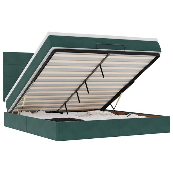 vidaXL Ottoman bed met matrassen en LED's 180x200cm fluweel