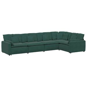 vidaXL Modulaire bank met kussens fluweel donkergroen