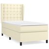 vidaXL Boxspring met matras kunstleer cr&egrave;mekleurig 90x200 cm