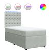 vidaXL Boxspring met matras fluweel lichtgrijs 100x200 cm