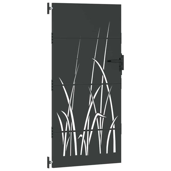 vidaXL Tuinpoort met slot Zwart 85 x 200 cm Poedergecoat staal