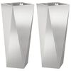 vidaXL Plantenbak 2 pcs Zilver 30 x 30 x 75 cm Roestvrij staal