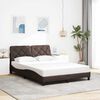 vidaXL Bedframe zonder matras stof donkerbruin 140x190 cm
