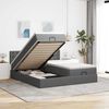 vidaXL Ottoman bed met matrassen 160x200cm stof donkergrijs