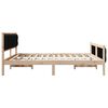 vidaXL Bedframe met hoofdeinde Zwart 180 x 200 cm Massief grenenhout