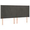 vidaXL Hoofdbord LED 203x16x118/128 cm fluweel donkergrijs
