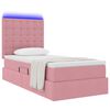 vidaXL Opbergbed met LED met matras met LED Roze 90 x 200 cm Fluweel