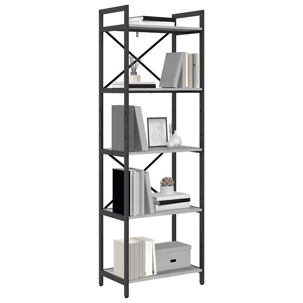 vidaXL Boekenkast Grijs Sonoma 56 x 34 x 171 cm Bewerkt hout