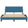 vidaXL Bedframe met LED zonder matras "Hanko" fluweel blauw 120x200 cm