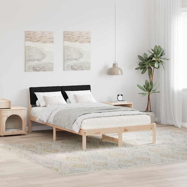 vidaXL Bedframe Bruin en zwart 120 x 190 cm Massief grenenhout