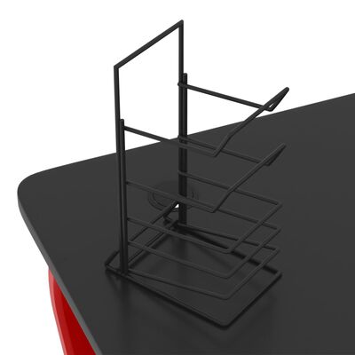 vidaXL Gamingbureau met ZZ-vormige poten 110x60x75 cm zwart en rood