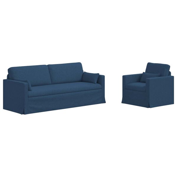 vidaXL Bank 2 pcs Blauw 198 x 78 x 80 cm Stof