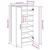 vidaXL Schoenenkast 55x35x108 cm bewerkt hout betongrijs