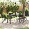 vidaXL Tuin eettafelset 5 pcs Zwart Gepoedercoat staal