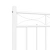 vidaXL Bedframe met hoofd- en voeteneinde metaal wit 120 x 190 cm