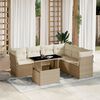 vidaXL 7-delige Loungeset met kussens poly rattan beige