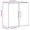 vidaXL Wandkast Zwart Eiken 60 x 31 x 70 cm Bewerkt hout