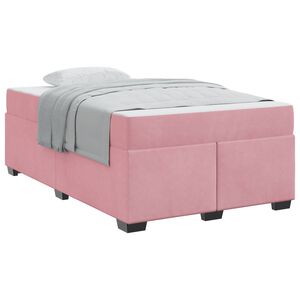 vidaXL Bedframe met matras Roze 120 x 200 cm Stof